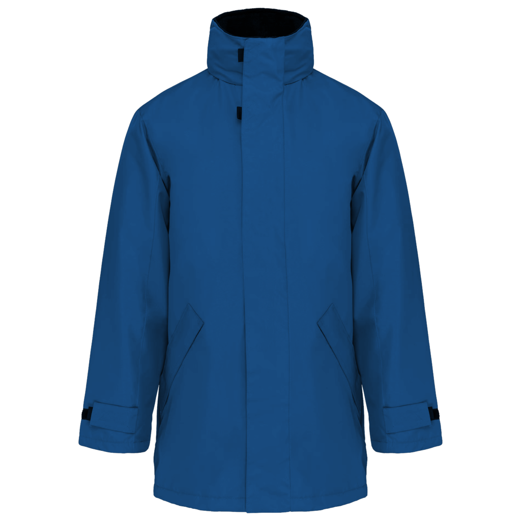 Parka bleu royal face