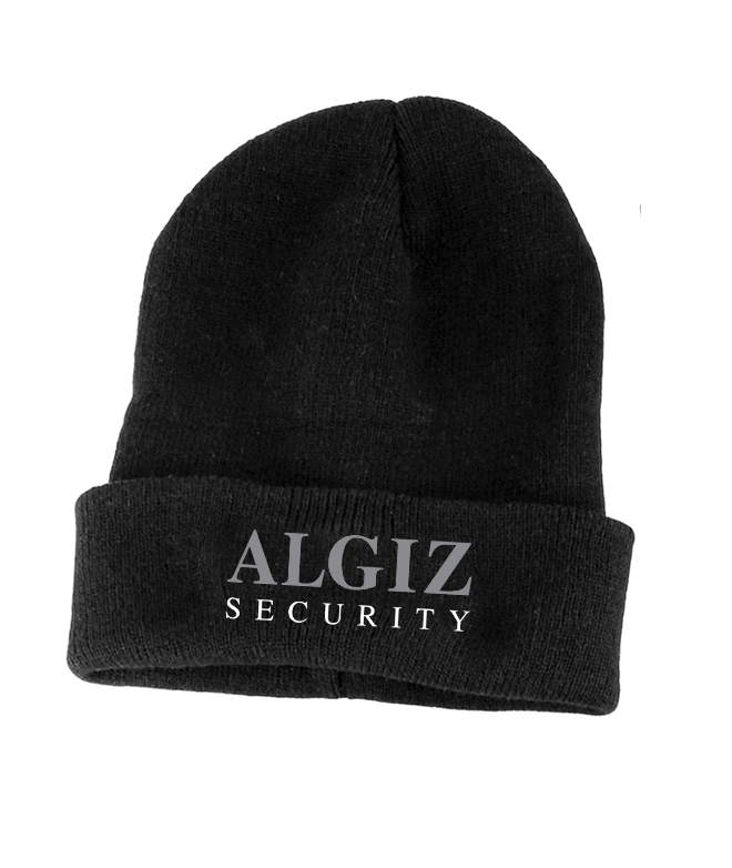 Bonnet noir brodé Algiz Security