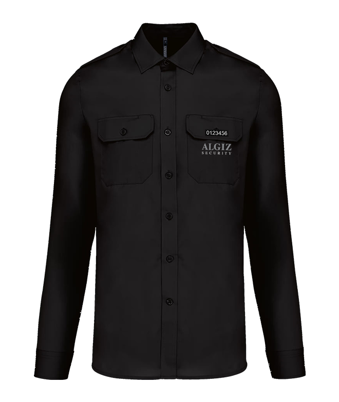 Chemise pilote noir brodé Algiz Security