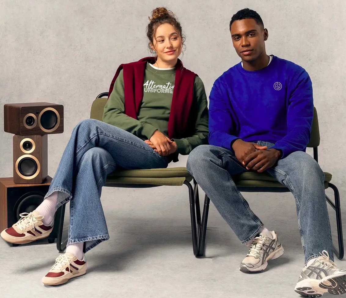 Marque de vêtement avec sweat brodé et en flocage