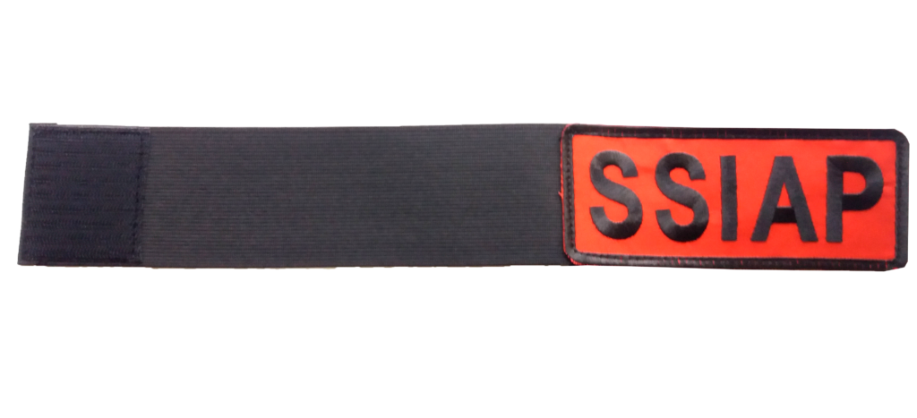 Brassard SSIAP orange réglable par scratch