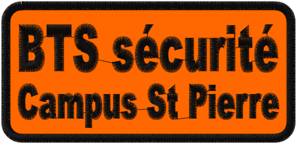 Maquette BTS sécurité Campus St Pierre pour brassard orange