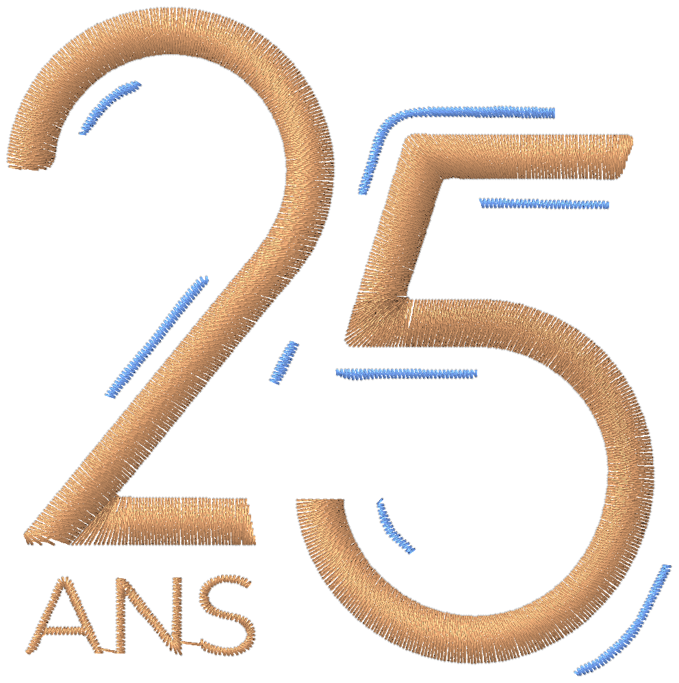 Maquette de broderie logo 25 ans