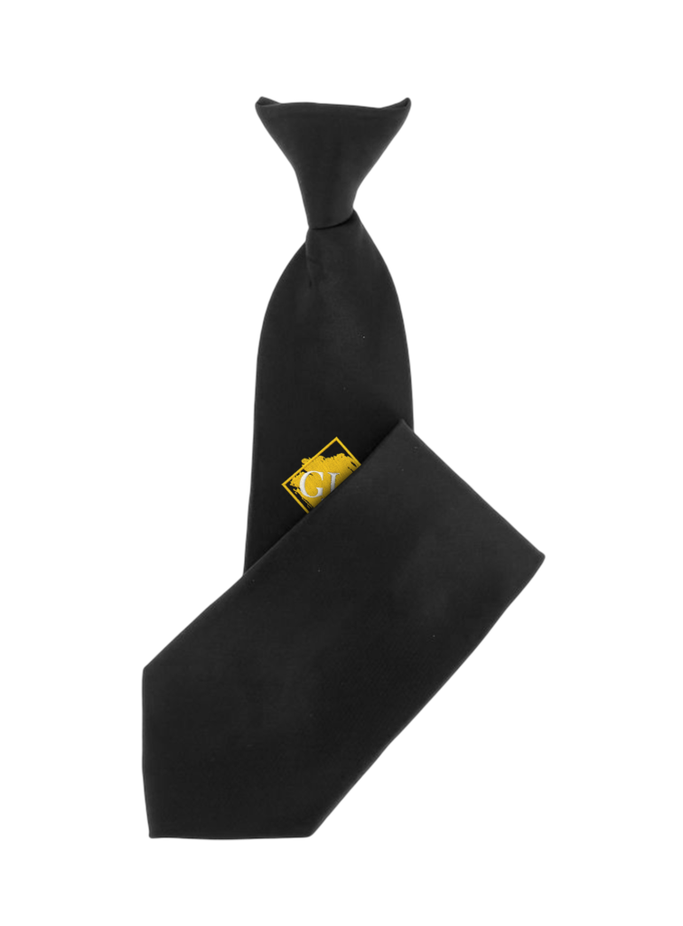 Cravate anti étranglement noir brodé logo entreprise