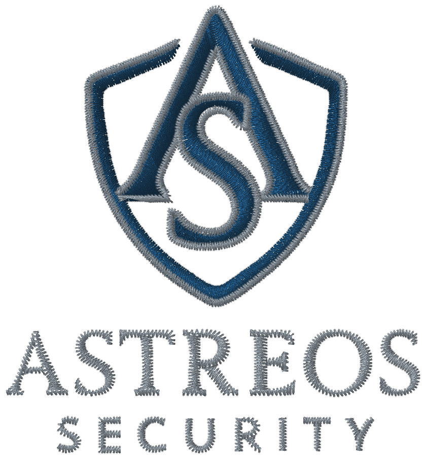 Maquette de broderie Astreos Security rn bleu marine et gris