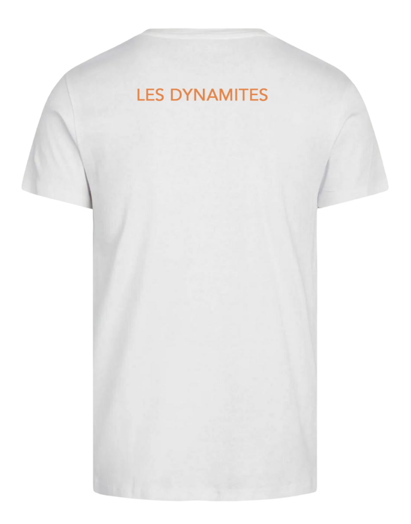 T-shirt blanc dos brodé LES DYNAMITES