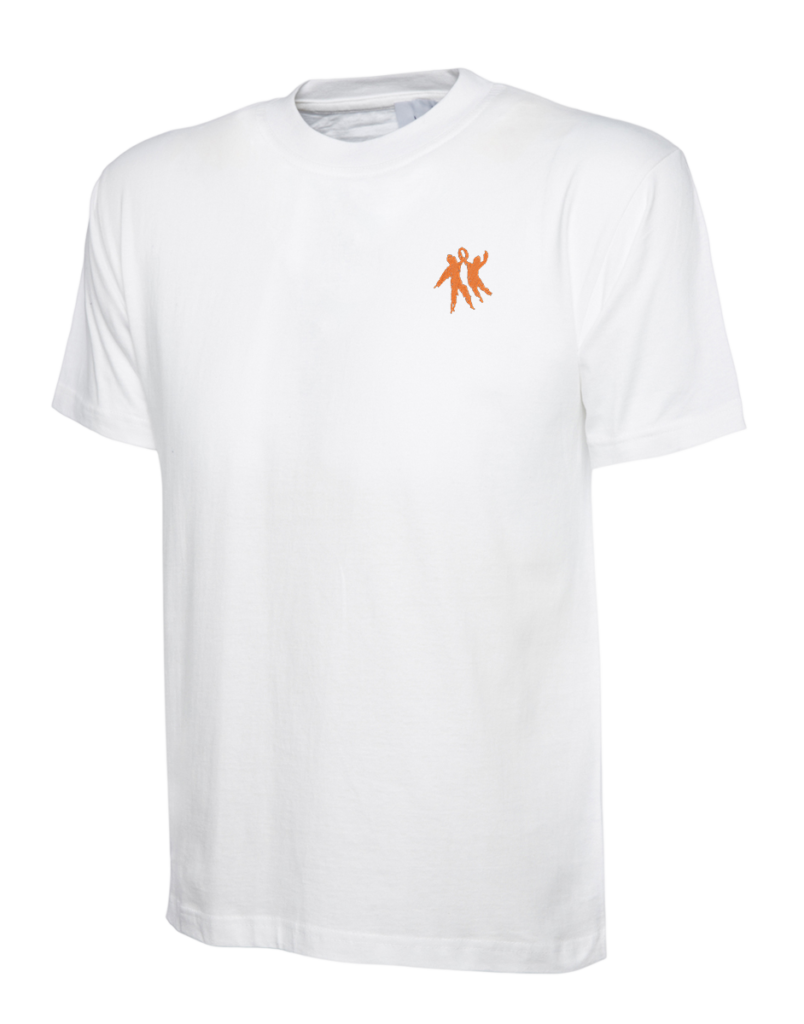T-shirt blanc face brodé avec le logo Les Dynamites