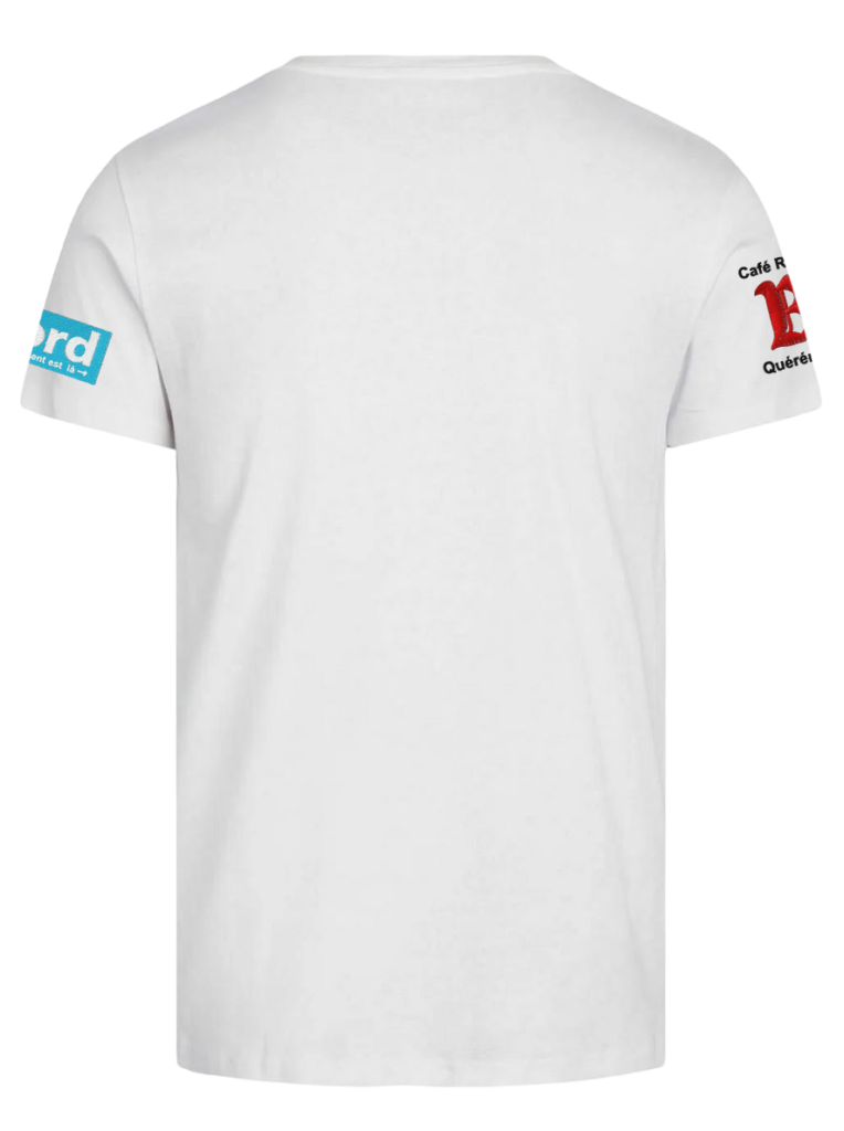 T-shirt blanc de dos Groupe Rando La Famille Quérénaingeoise, 3 broderies